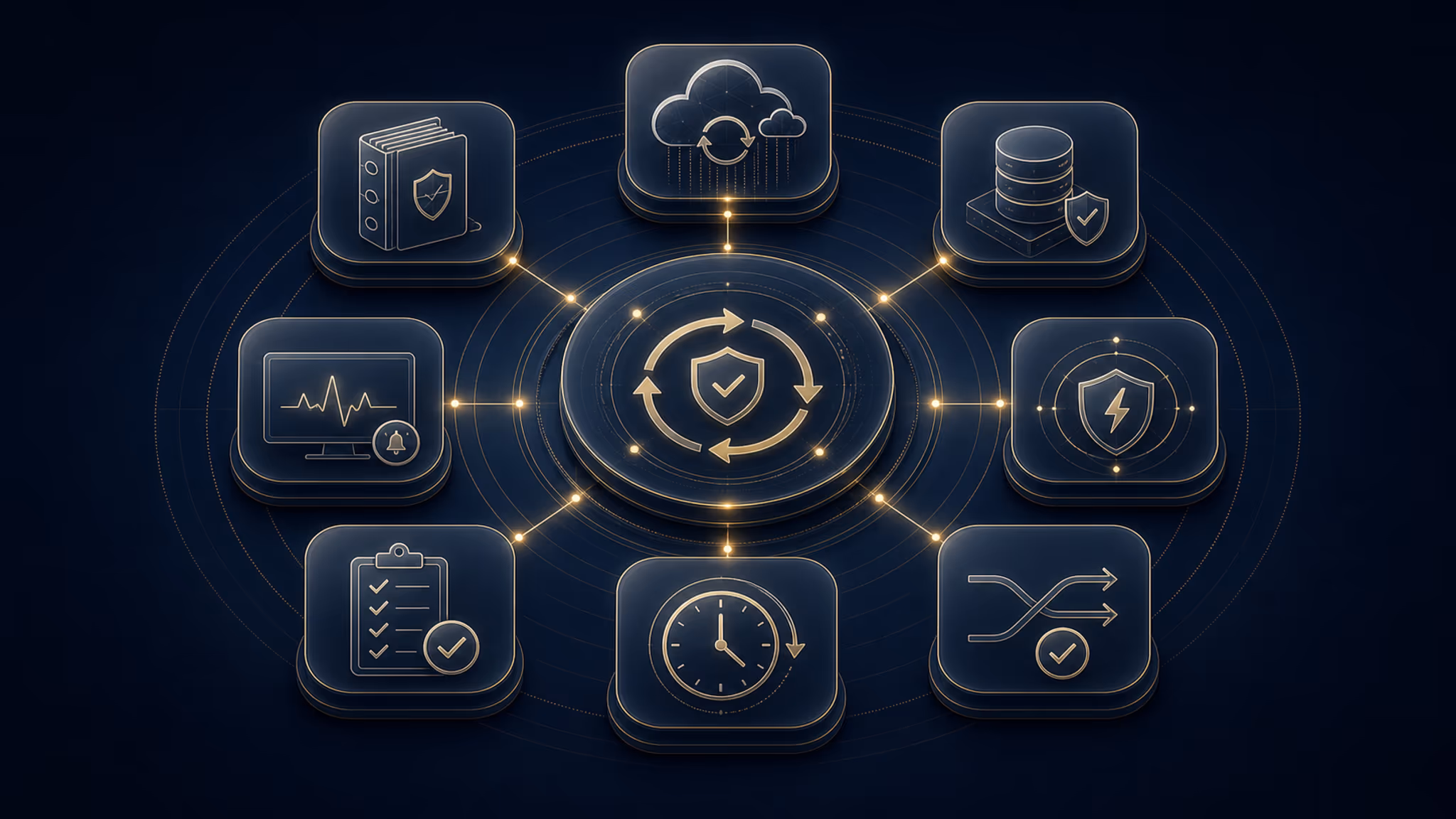 Capability map infographic for the Enterprise Resilience & Business Continuity service family