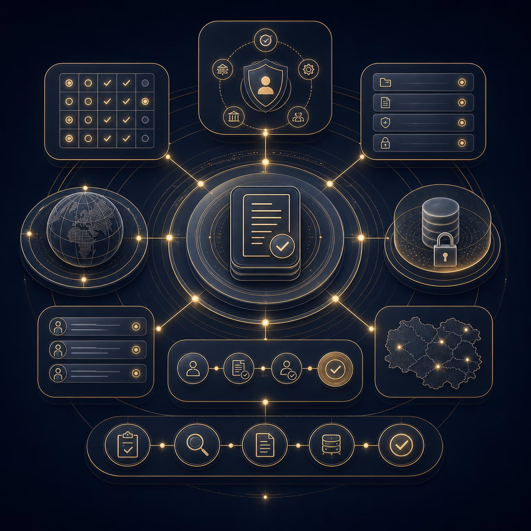 GRC, Compliance & Industry Standards service area infographic