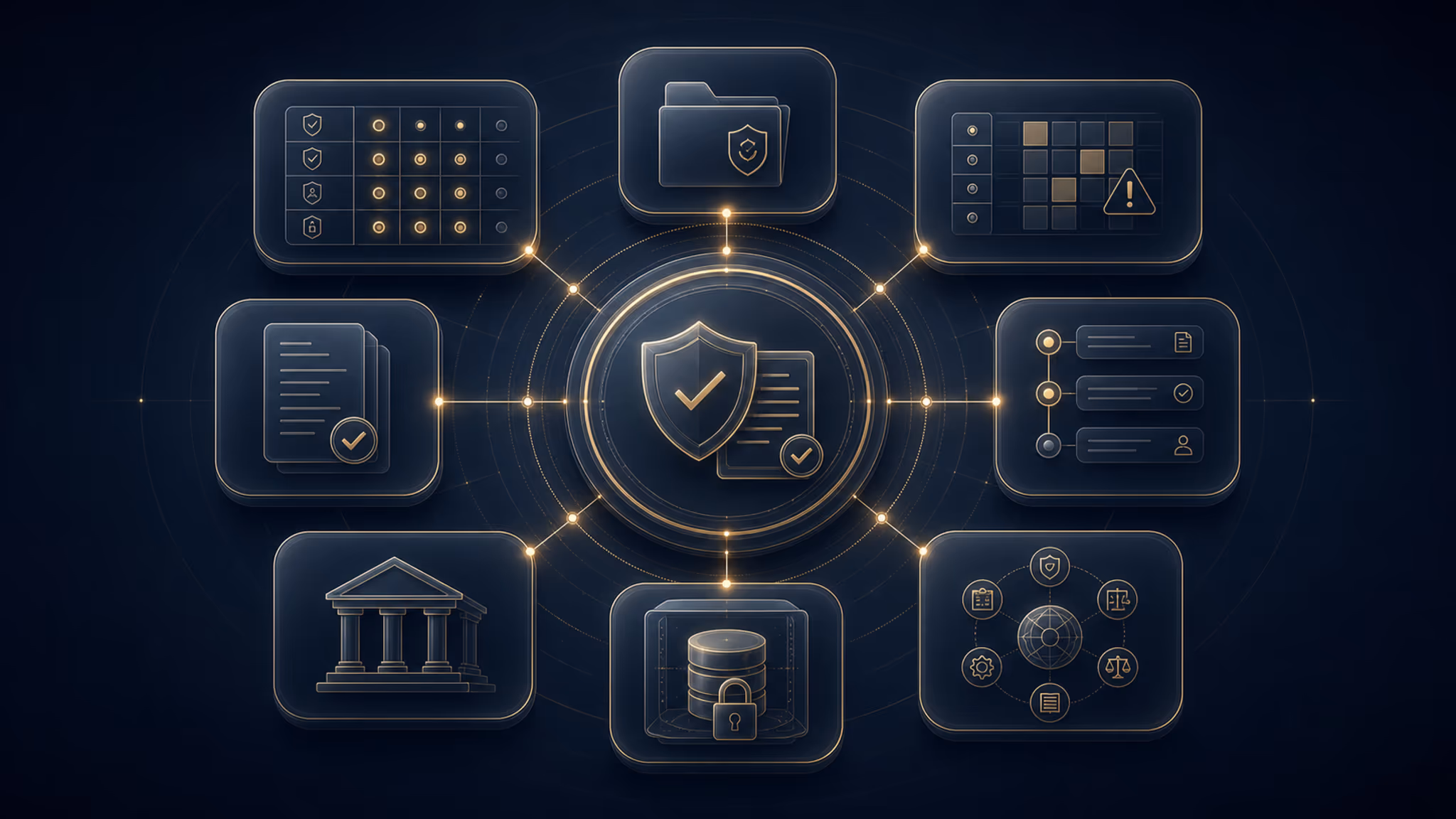 Capability map infographic for the GRC, Compliance & Industry Standards service family
